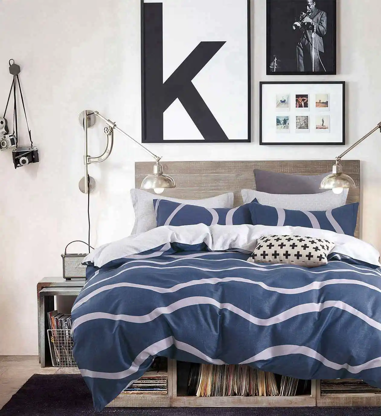 Chinese supplier home textile cotton pigment print beautiful design quilt cover set