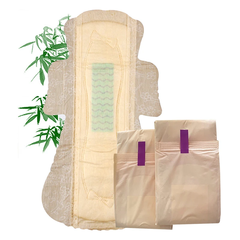 Custom Pembalut Wanita Natural Silk Feeling Lady Bamboo Charcoal Sanitary Pads For Women
