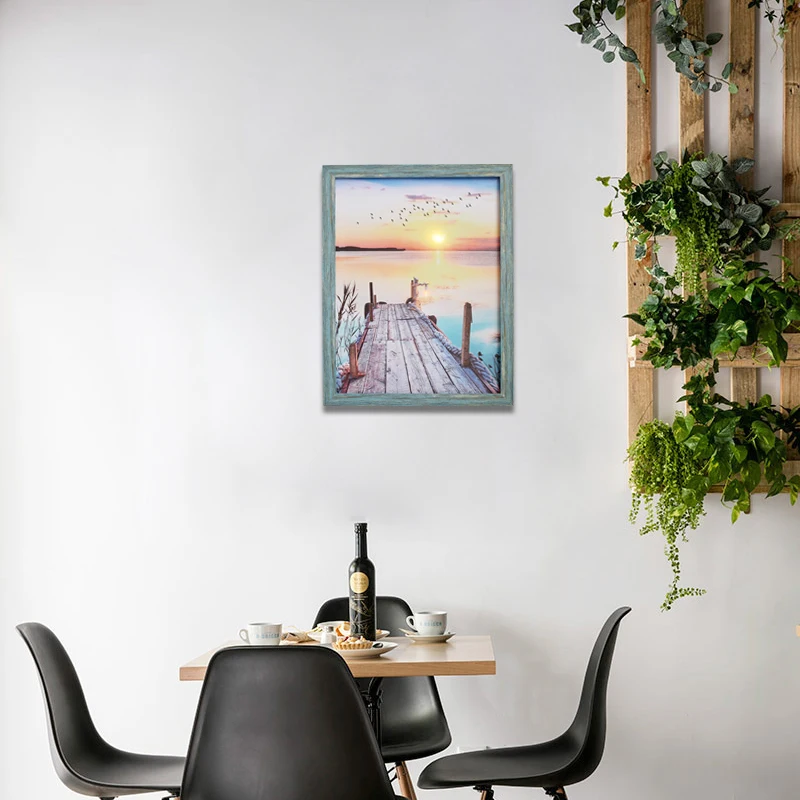 Wholesale Led Canvas Painting Wall Decor Lighthouse Seascape Design with Wood Frame for Home Oil Standard BES UV Printing Ready