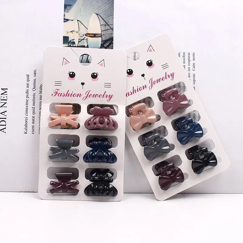 6-Piece Set of Small Hair Claw Clips Korean Fashion Style Hair Claw Clip Hair Decoration Accessories
