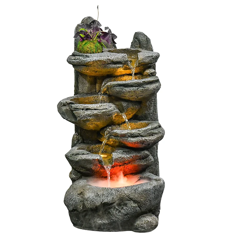 Garden  water fountains decorated with mountain spring decoration in garden courtyard