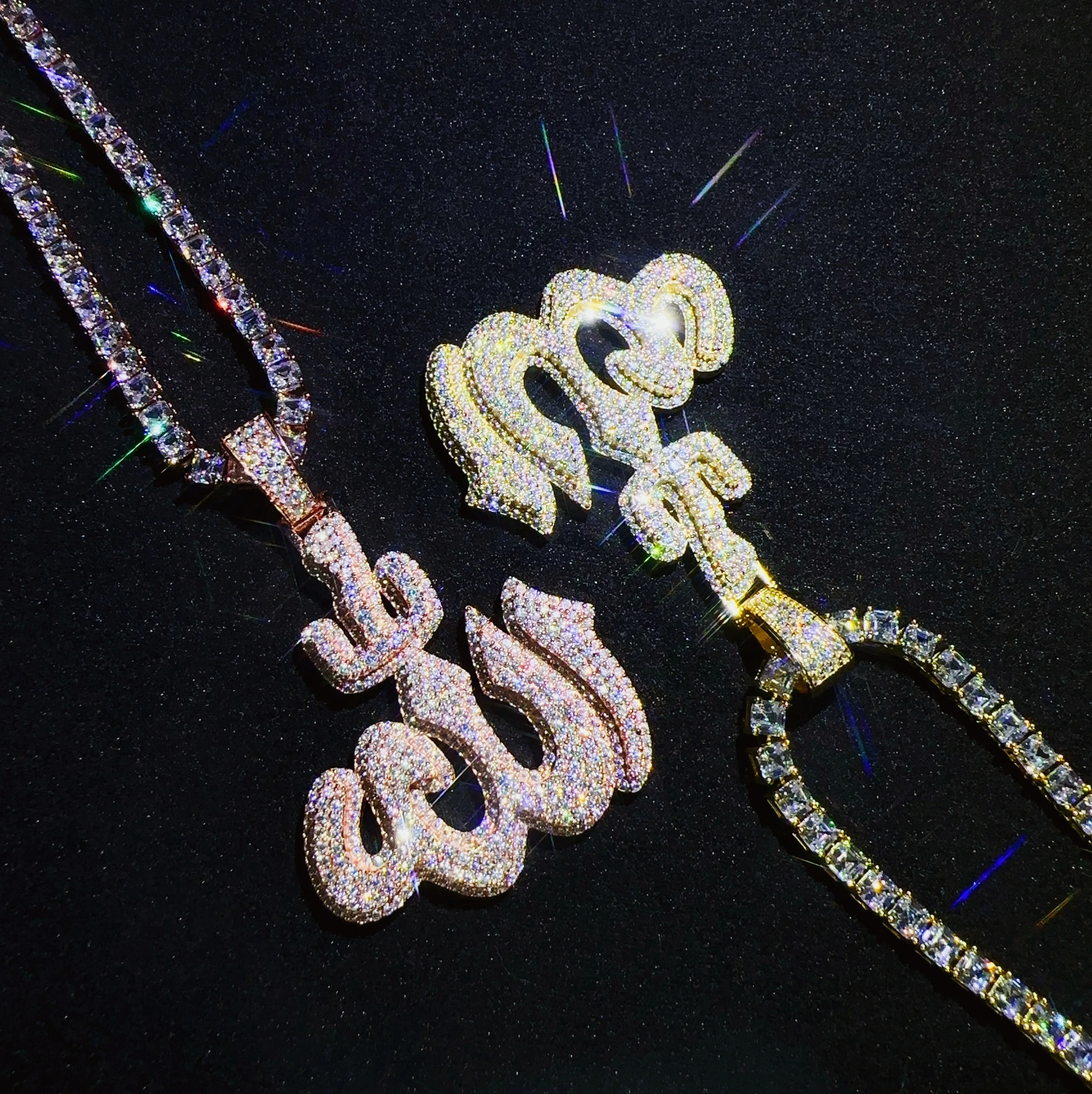 Fashion Best Jewelry Designer Custom 925 Sterling Silver Charm pendant VVS Moissanite Diamond Glow In Dark Anchor Pendant