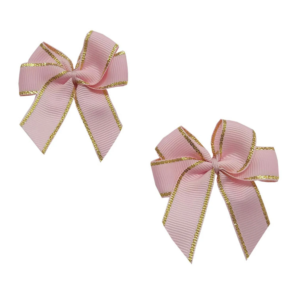 wholesale eco friendly christmas gift box big plaid shinny custom flower satin Ribbon hair bow