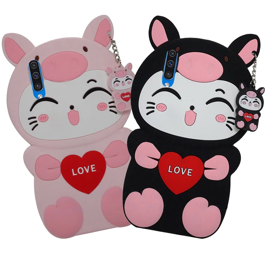 Cute 3D Cat Soft Silicone Phone Case For iPhone 14 13 11 12 Pro Max,Cartoon Funny Cat Shockproof Bumper Back Cover Case