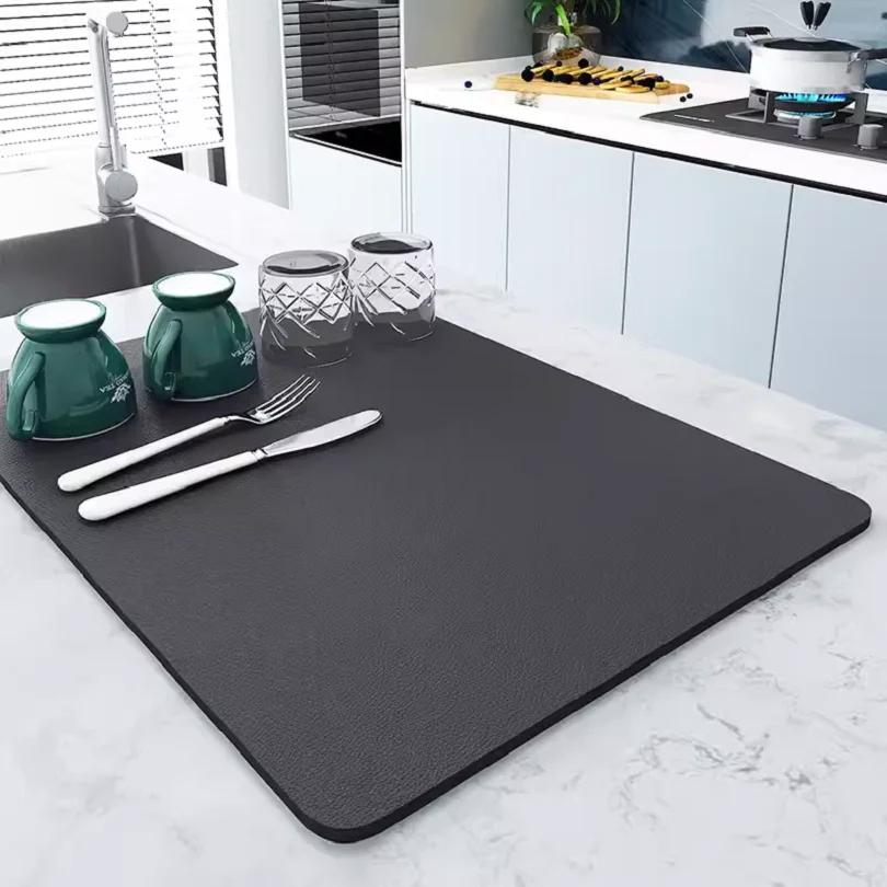 Premium Rubber Kitchen Drain Mat Slip-Resistant Highly Water Absorbent Elastic and Attractive Essential for Modern Kitchen