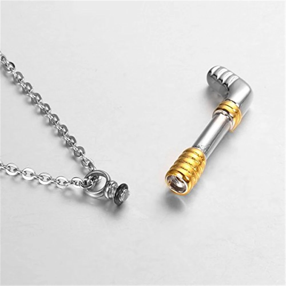 Stainless Steel Hockey Cremation Pendant Necklace