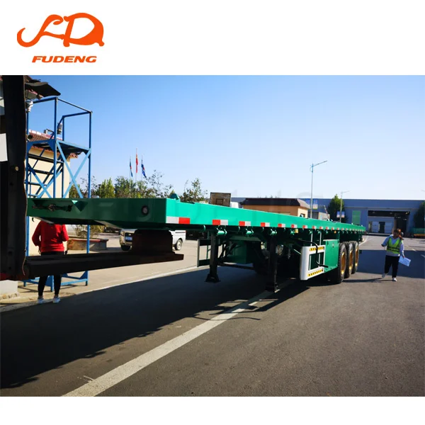3 оси, 40-футовый прицеп с плоской платформой на 40 тонн, платформа для грузовых контейнеров, шасси, полуприцеп с контейнерным замком для продажи