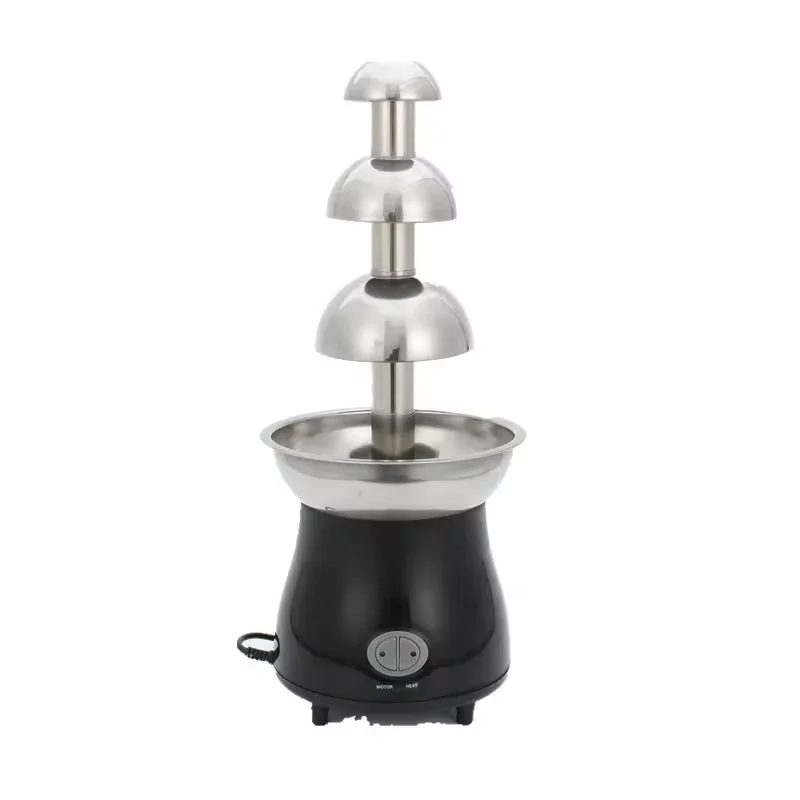 2024 New stainless steel four-layer chocolate fountain machine melting tower waterfall hot pot melting machine home commercial