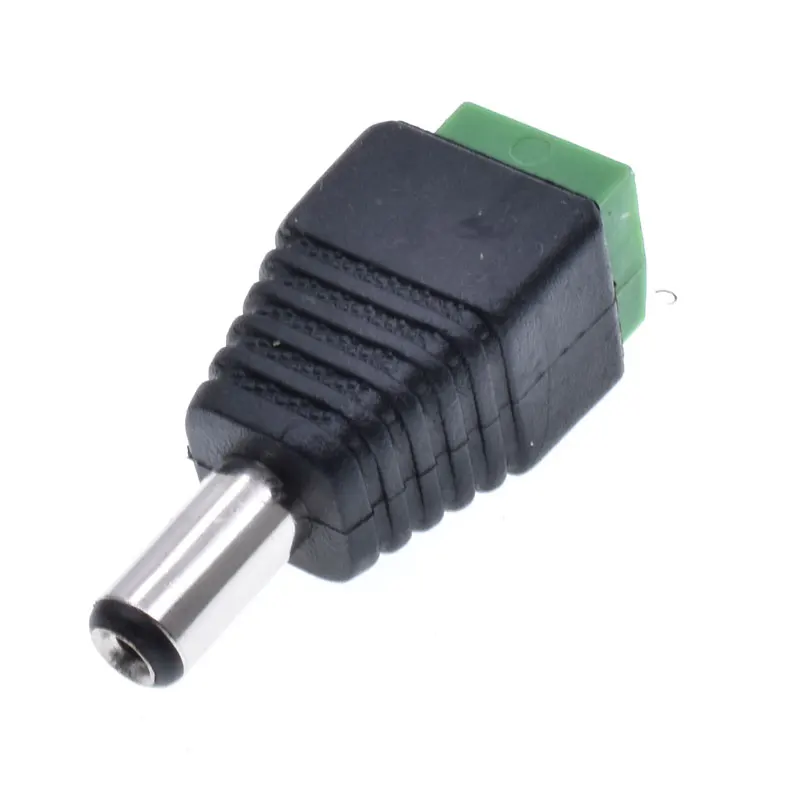 Professional 5.5 X 2.1mm DC Screw Terminal Plug Connector, Barrel 12V DC Power Jack Connector Adapter, 2 Pin Male Plug