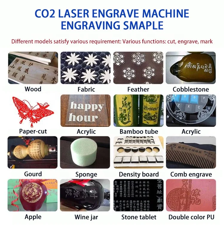 CO2 Laser Non-Metal Engraving Machine for Handicrafts Cardboard Glass Wood Plywood