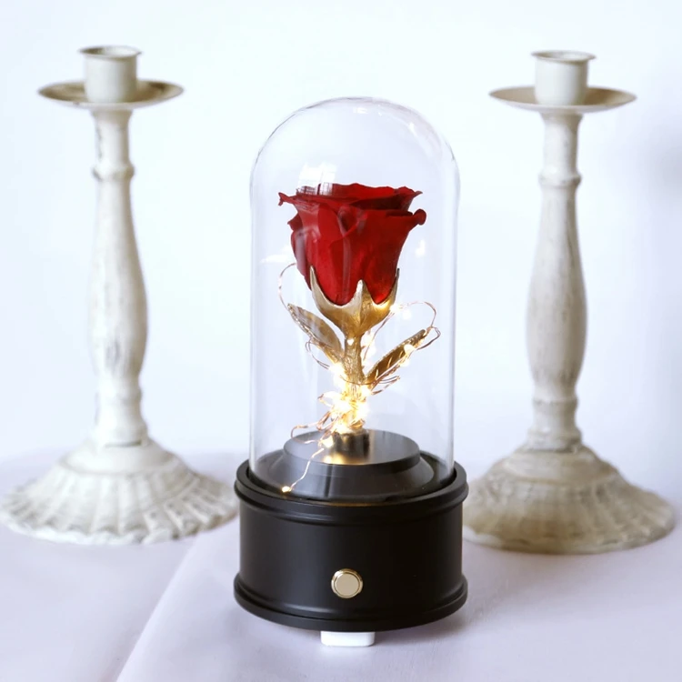 Artificial Flowers Rose Bluetooth Speaker Holiday Birthday Gift With Box Girls Eternal Flower