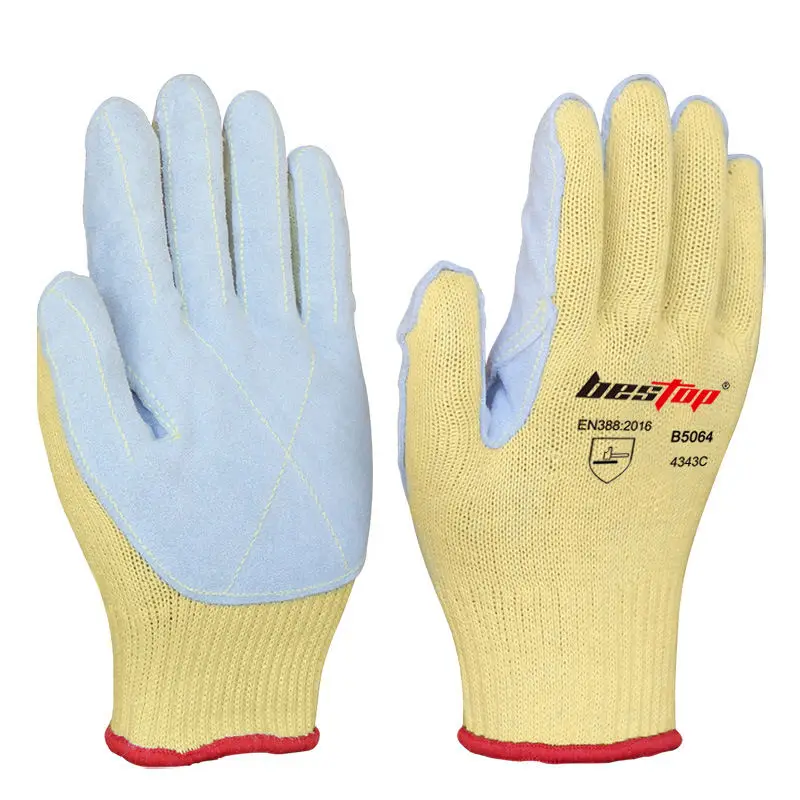 Heat resistant aramid fiber cut and stab protection fire safety working gloves