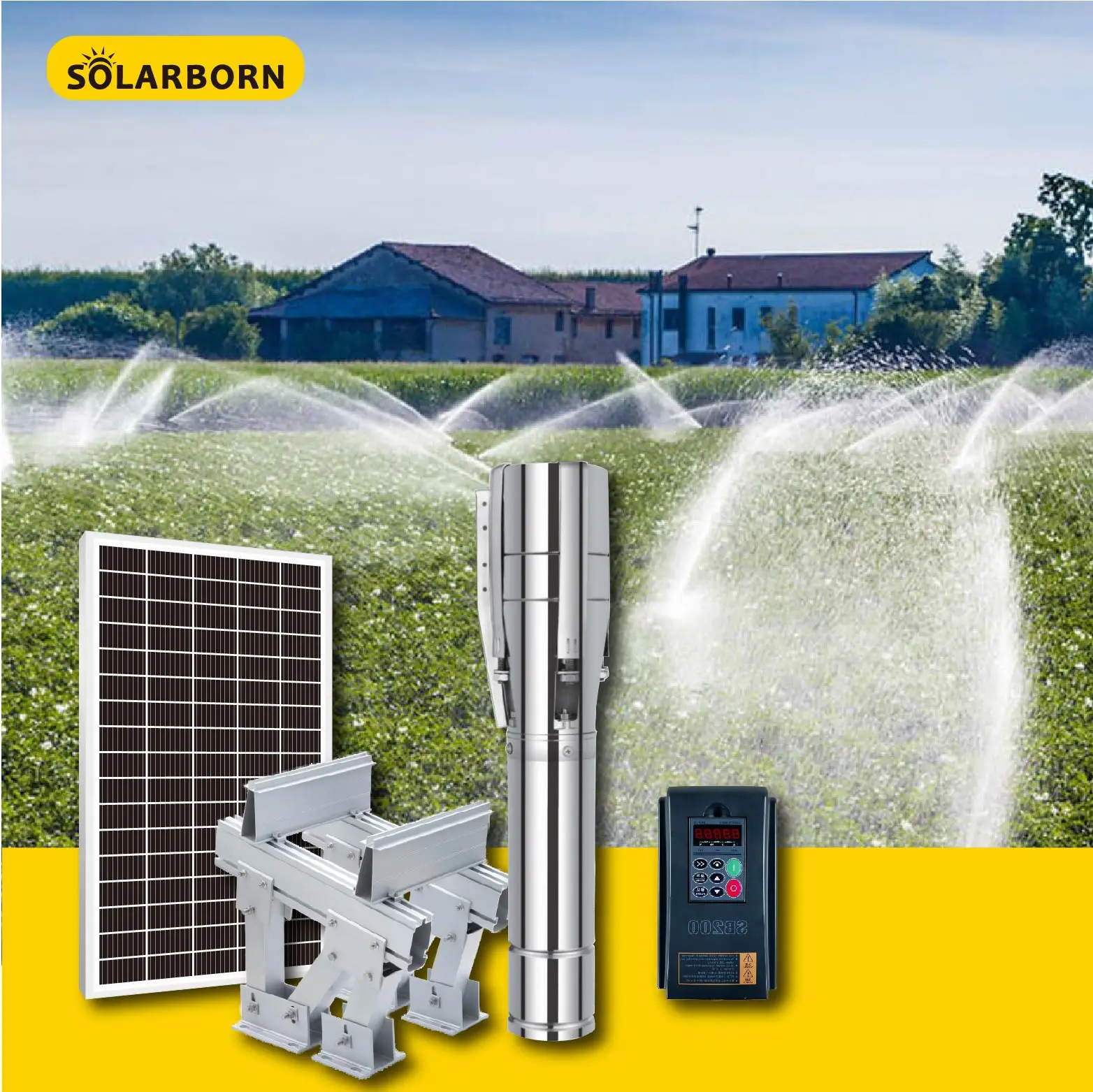 Solarborn Заводская розетка диффуль усилитель давления Солнечный водяной насос для глубокого сельского хозяйства