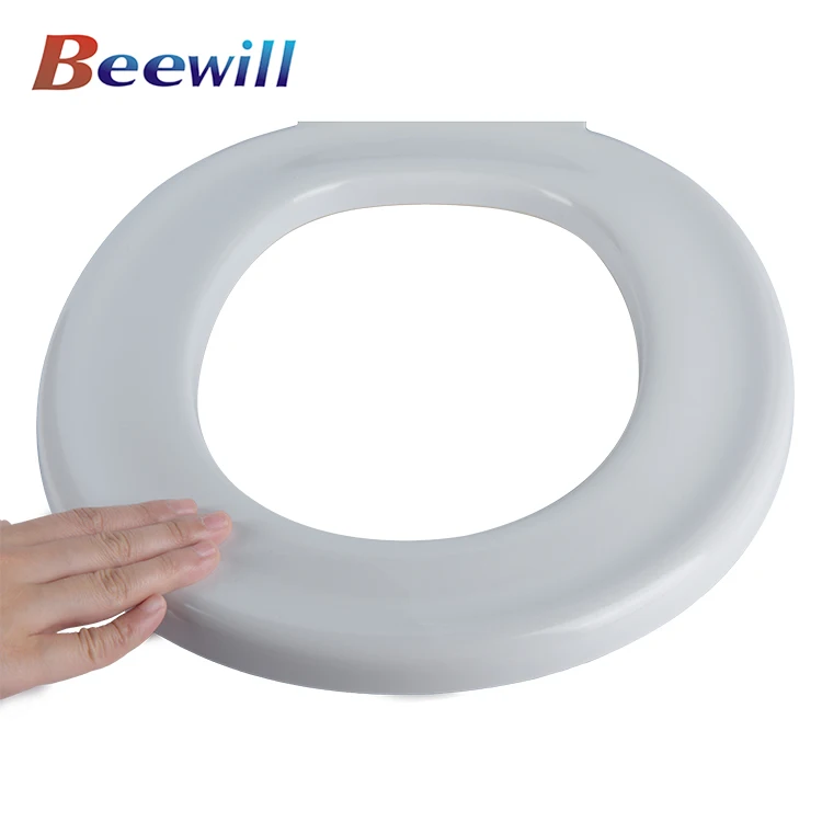 White Thermoplastic Flip Up Spring Loaded Toilet Seat