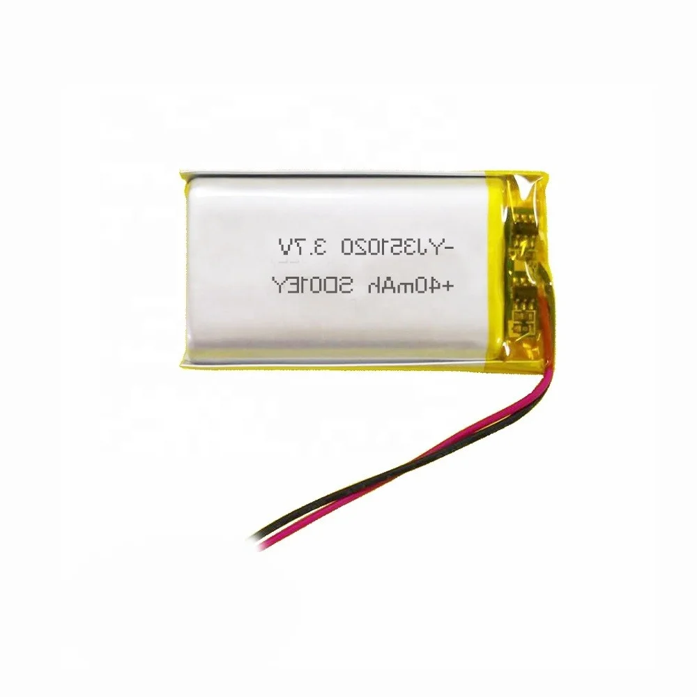 KC certificate YJ351020 40mAh 43mAh lithium battery 3.7v lithium polymer battery for earbuds and medical equipment