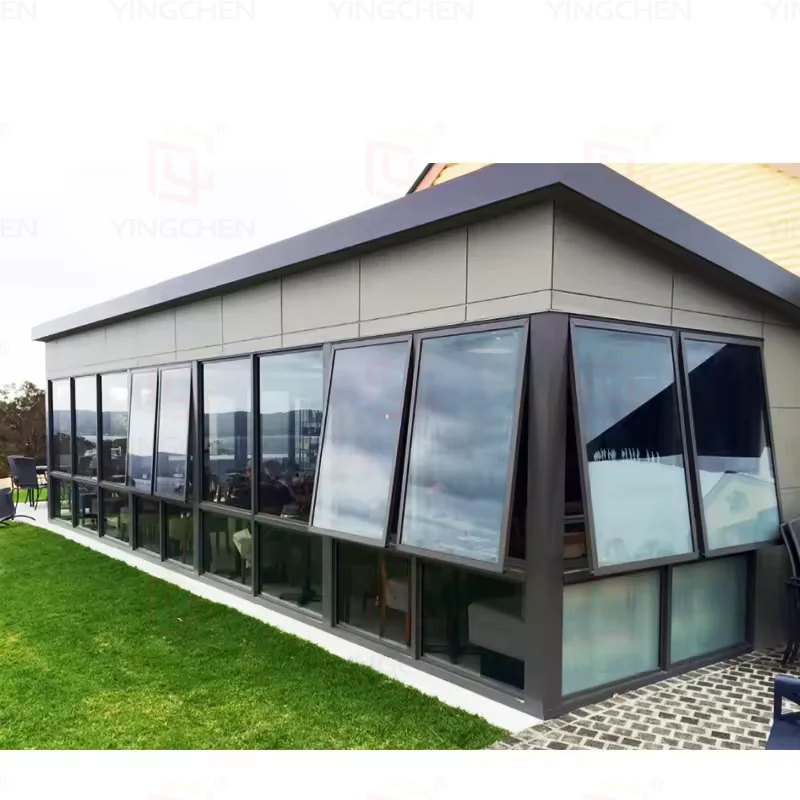 Modern design aluminum alloy picture windows thermal insulation sound proof bay window for house