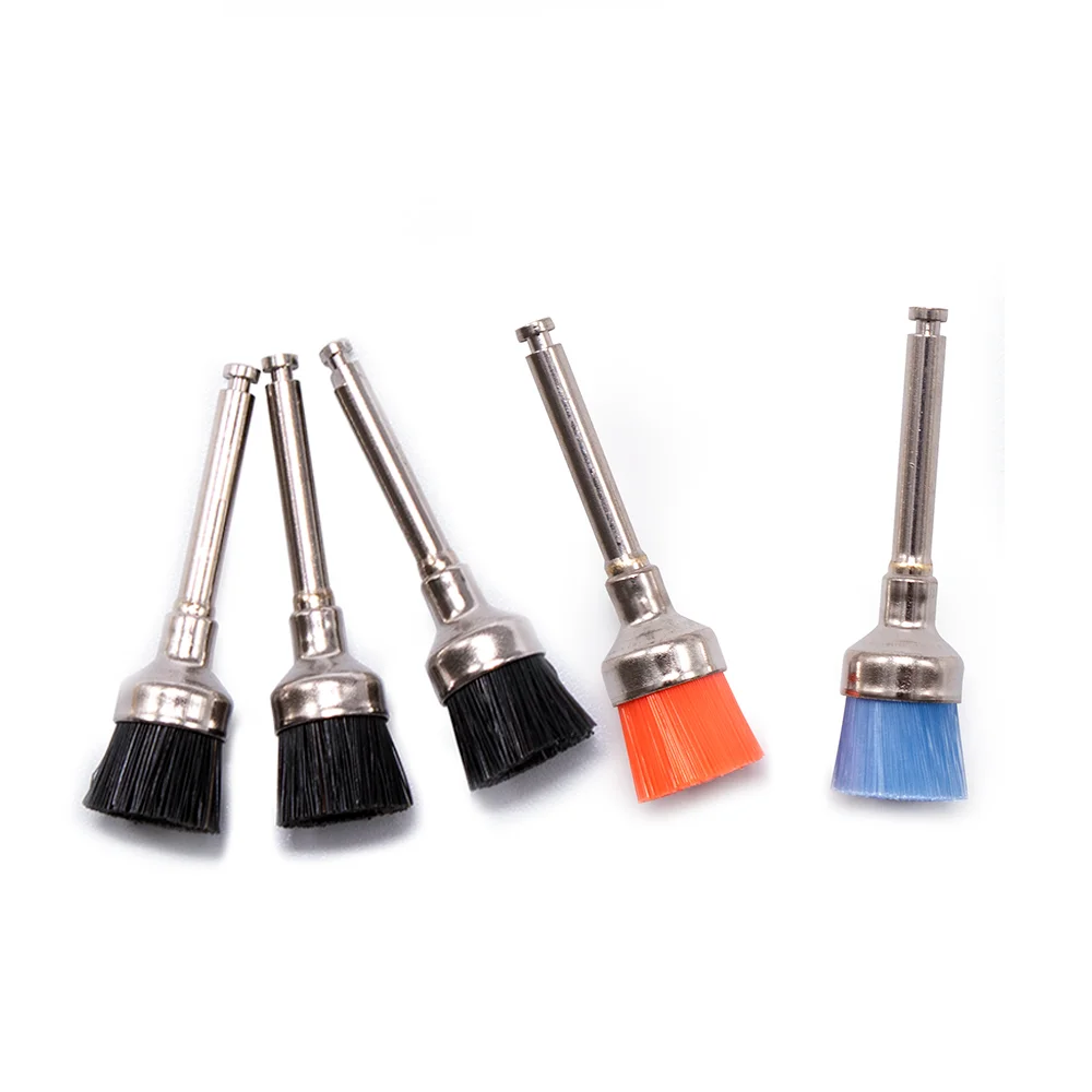 Tribest good quality dental lab flat shape or pencil shape nylon bristle dental polishing brush