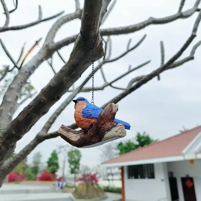 Custom Resin Blue Bird Figurine Garden Decor