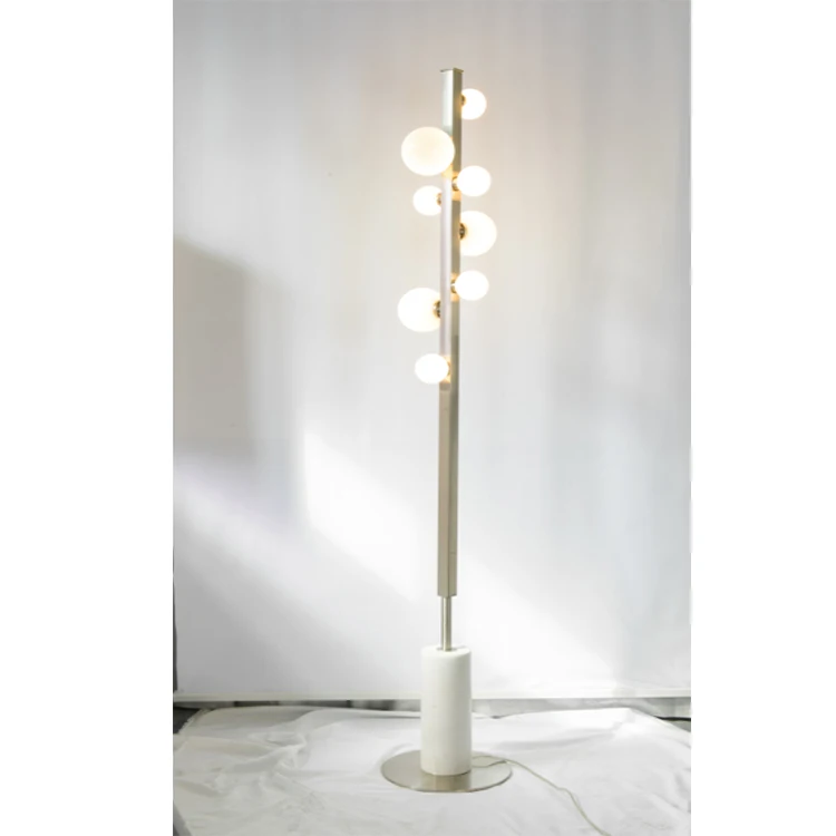 Новый дизайн современные напольные светильники на заказ для гостиничного проекта стеклянный шар гостиницы гостиной