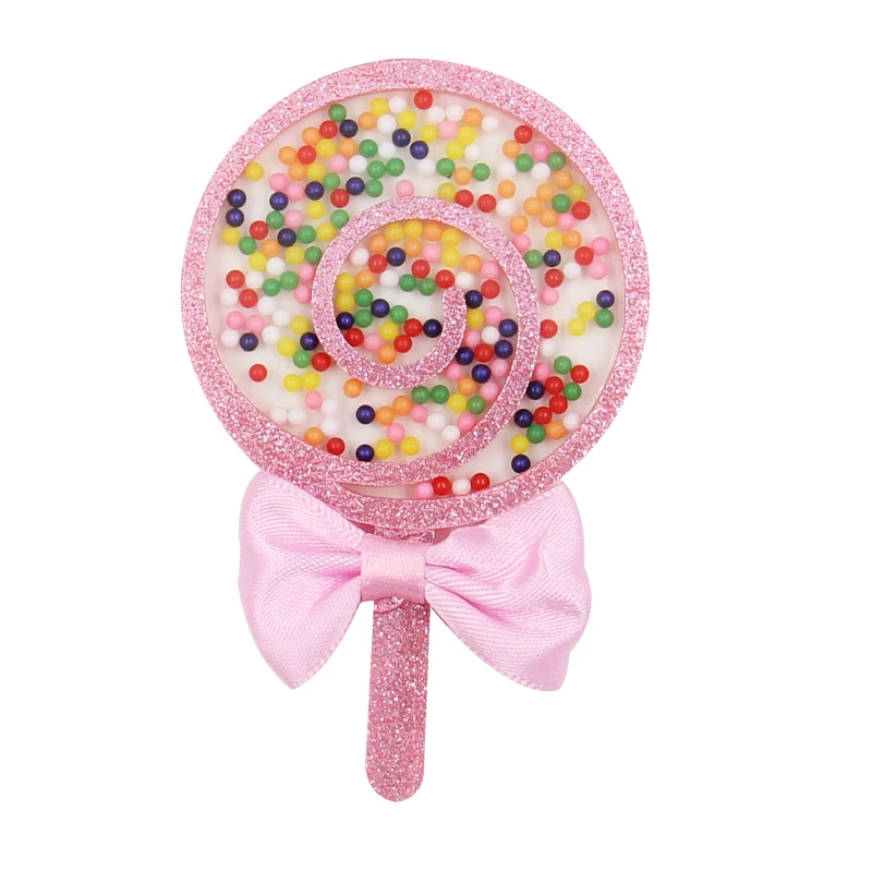 Fill In Sequin Confetti Hot Sale 3D Crafts Cherry Lollipop Planar Acrylic Resin For Girls Hair Bows