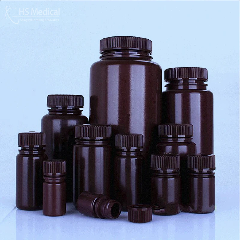 Ibelong оптовая продажа, высокое качество, 5 мл-2000 мл янтарная полиэтиленовая пластиковая медиа-бутылка с узким горлышком для лабораторного использования