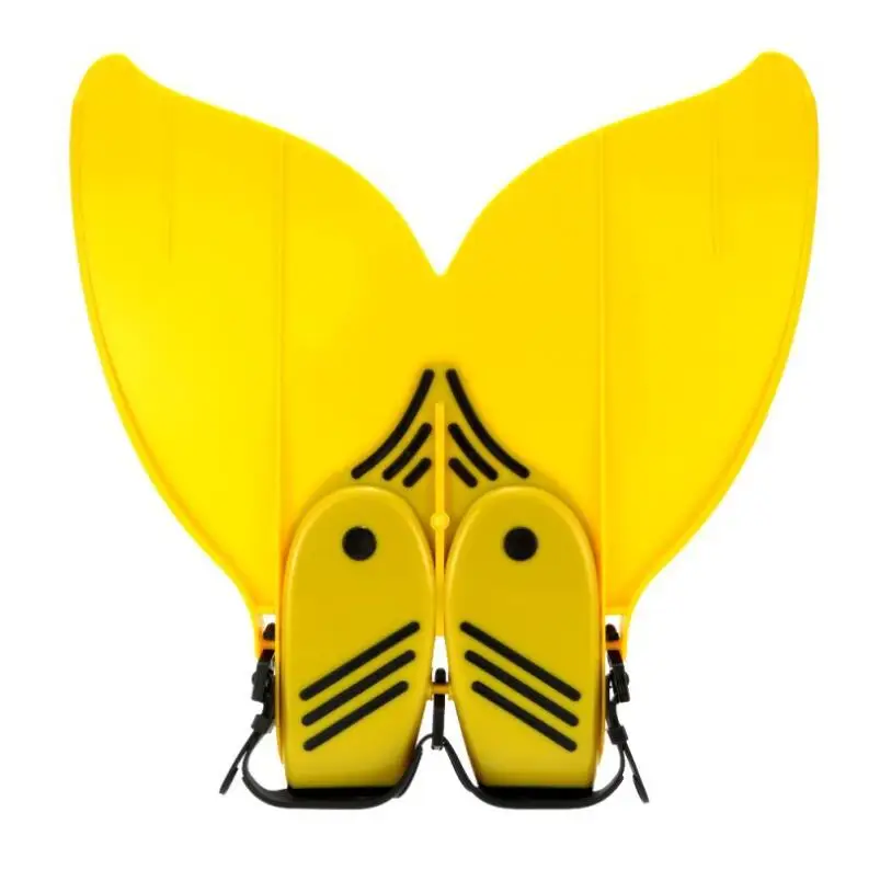 Teennager Adjustable Mermaid Tail Swim Yellow Blue Monofin