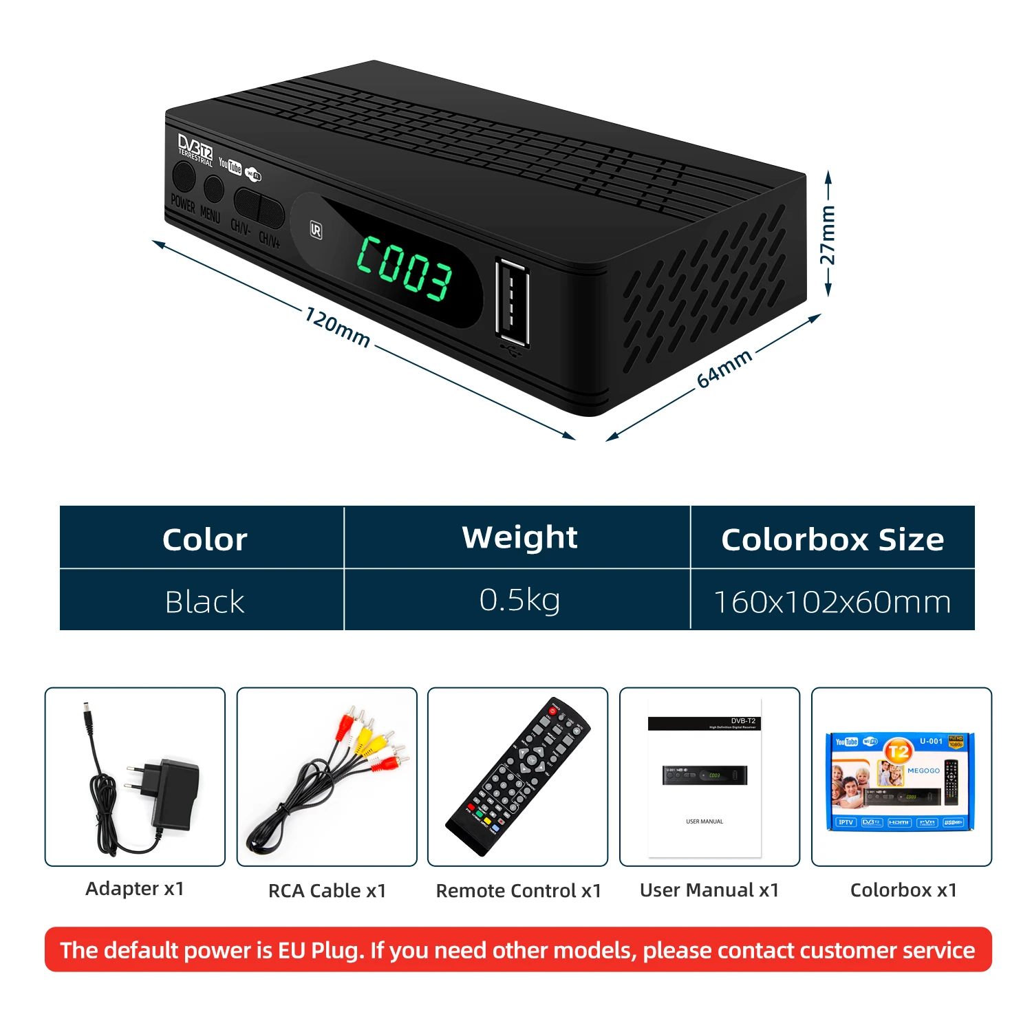 Российский цифровой ресивер DVB T2 C 1080p full hd MEGOGO Смарт ТВ приставка с двумя