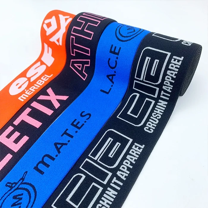 Free Sample High Quality Nylon Rubber Custom Woven Manufacturer Jacquard Elastic Weaving With Logo Colorful Exercise Band