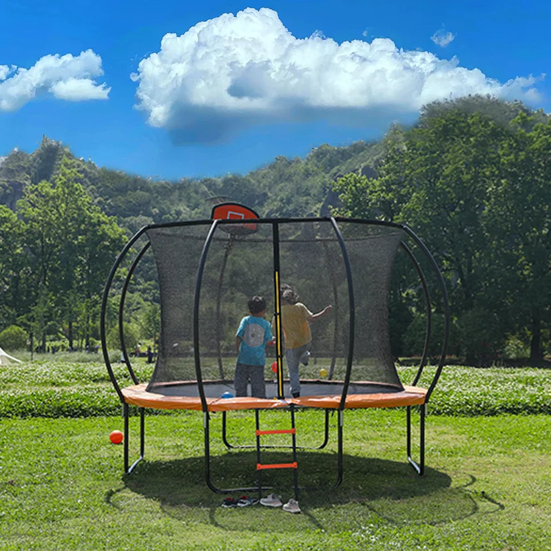 Zoshine 12FT PVC Recreational Trampoline for Kids Adults Complete Safety Enclosure Wind Stakes 400LBS Weight Capacity Secure Fun