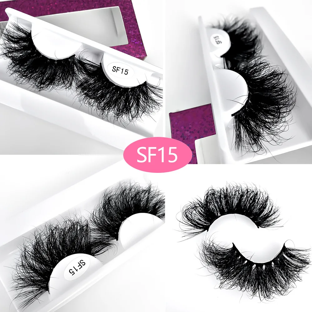 TKL Factory fashionable wholesale price hand made 25mm 3d mink fur thick real fluffy