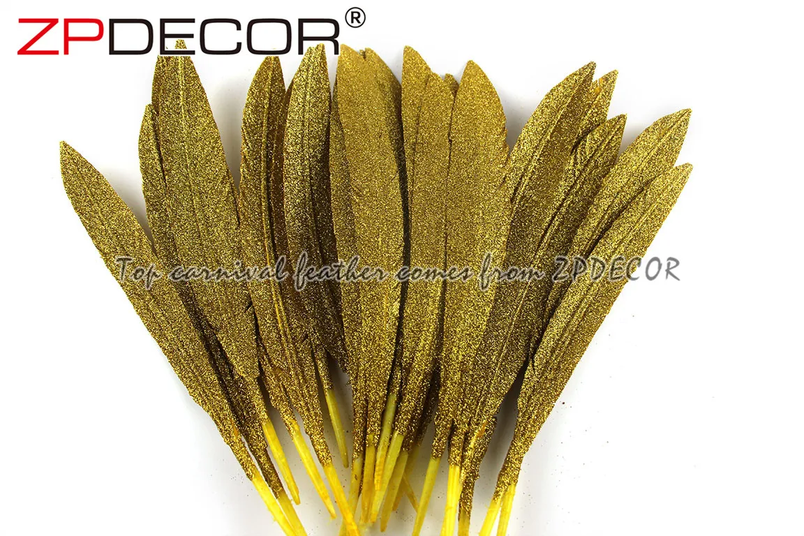 Leading Supplier in China ZPDECOR Wholesale Selected by Handwork 30-35 cm Glitter Turkey Feather for Carnival Costumes