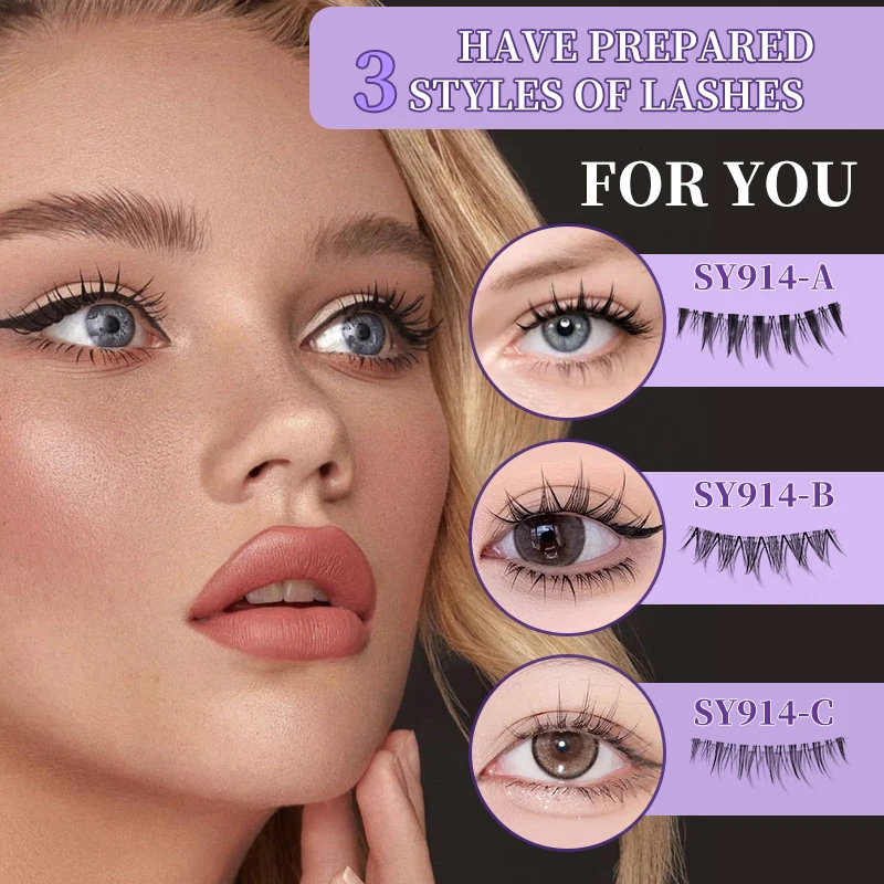 LMLTOP 5 Pairs DIY Lash Extension Kit Full Strip Eyelashes SY917 Lash Boxes Custom Logo Full Strip Eyelashes Mink False Eyelash