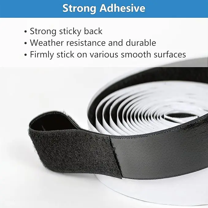 Hot selling Germany High Self-Adhesive Velcro 20mm*8m Strong Nylon Hook Loop Double Sided Heat Resistant Strip Shoes Bags