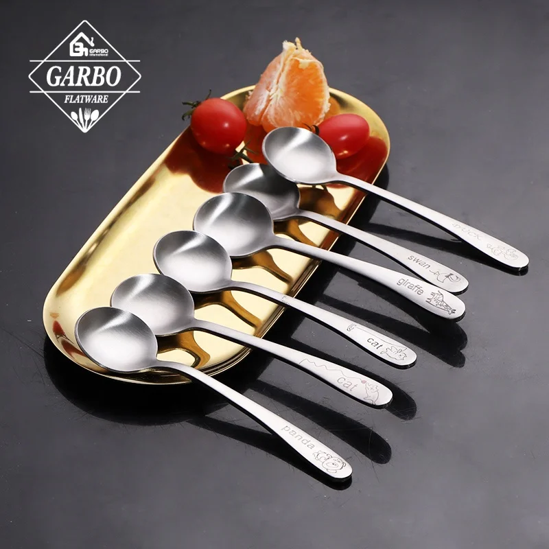 Mirror Polished 410 Stainless Steel Soup Spoon Customized Logo Serving Spoon Silverware Wholesale Cheap Price Ice Cream Spoon
