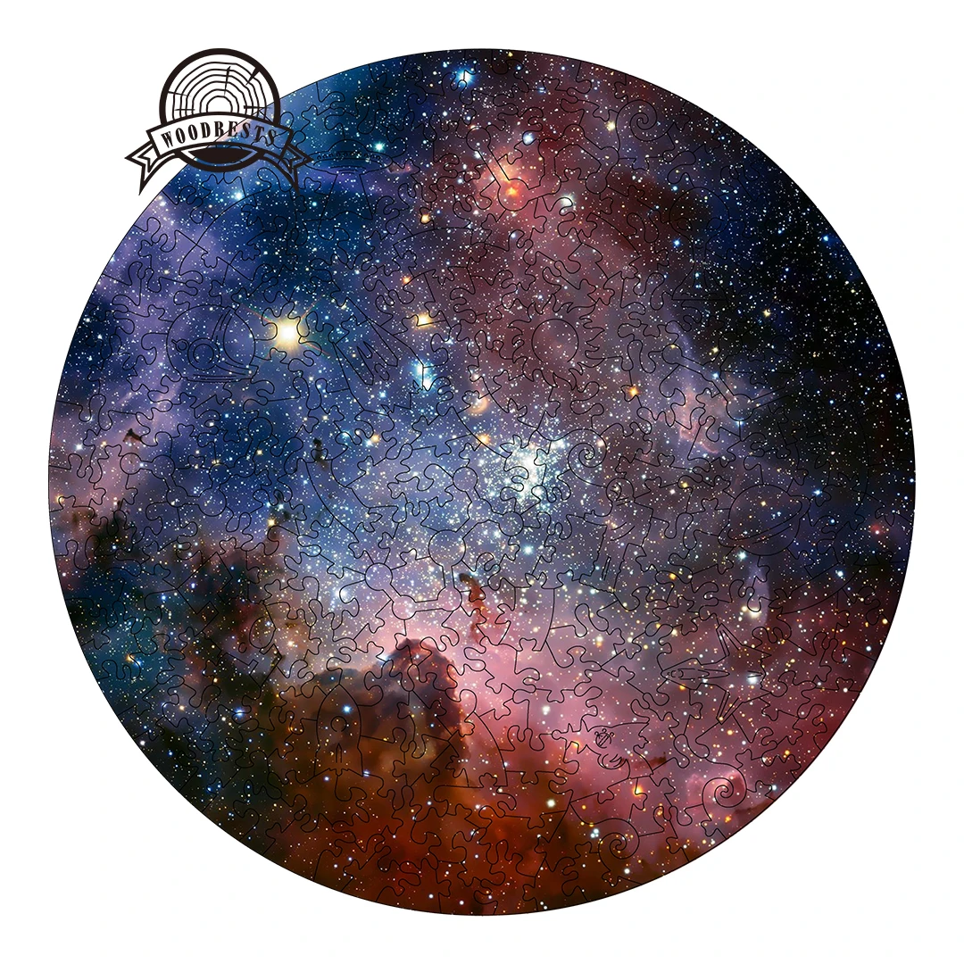FASCINATING NEBULA gift wood jigsaw round shaped 3D wooden jigsaw puzzle