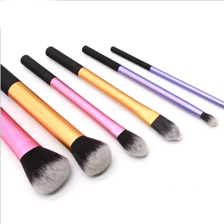 
Six long aluminum tube makeup brush set 6 6 a 3 color logo free cosmetic brush sets makeup beauty makeup tools package 