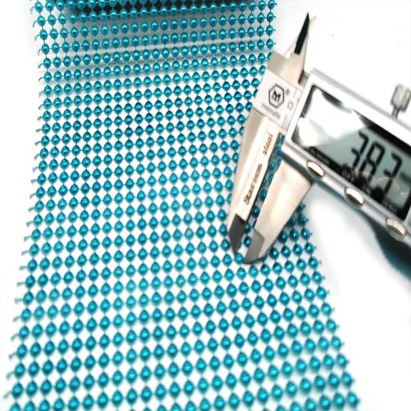 Manufacturer 24 rows light blue plastic Half spherical beaded mesh pearl trimming for DIY decoration