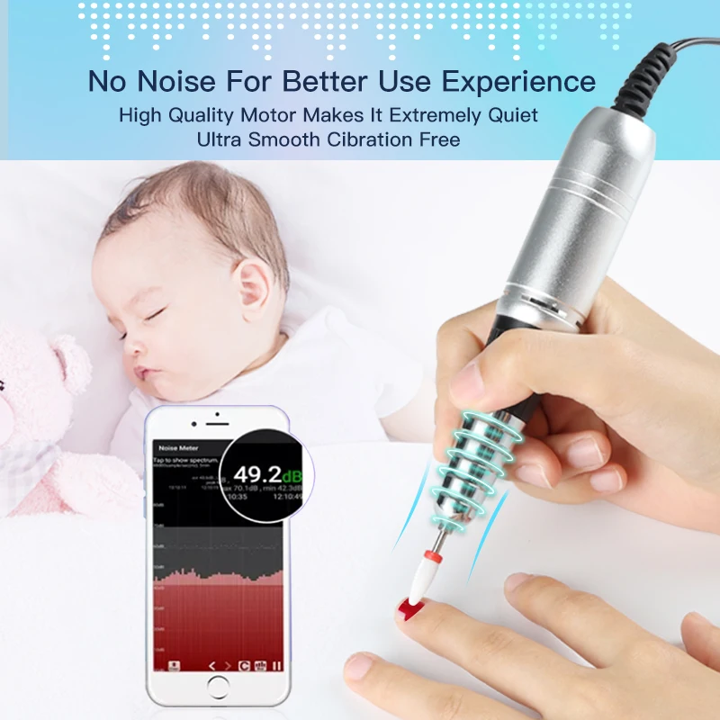 Professional 65w High Speed nail sander nails drill files manicure 35000 rpm strong nail drill machine