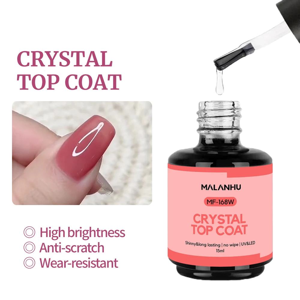 Soak Off Nail Polish Crystal Coating UV Gel High Hardness Nail Primer Varnish Transparent Nail Art Gel