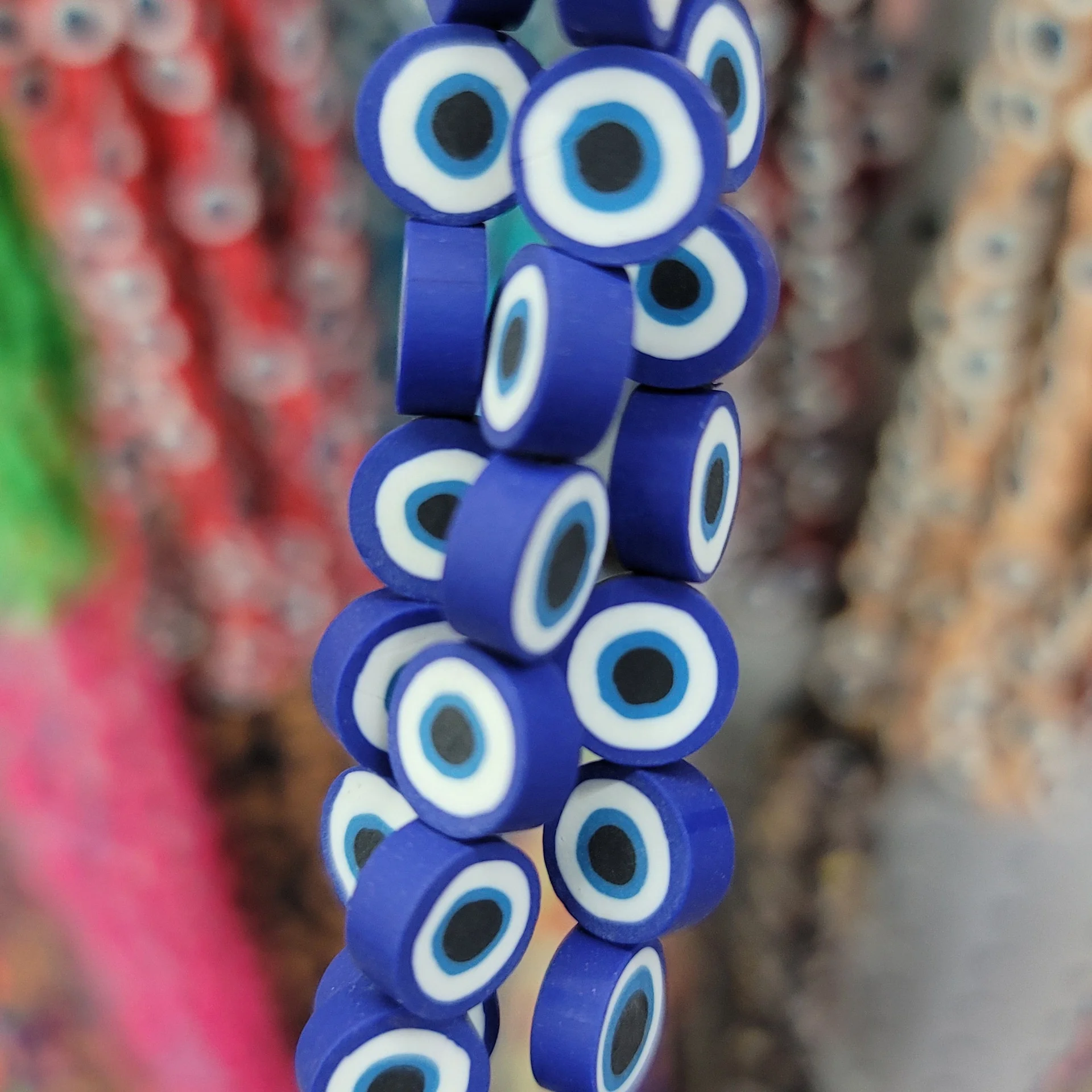 new shape 10mm soft clay beads high quality Eye Pattern polymer clay beads for jewelry making