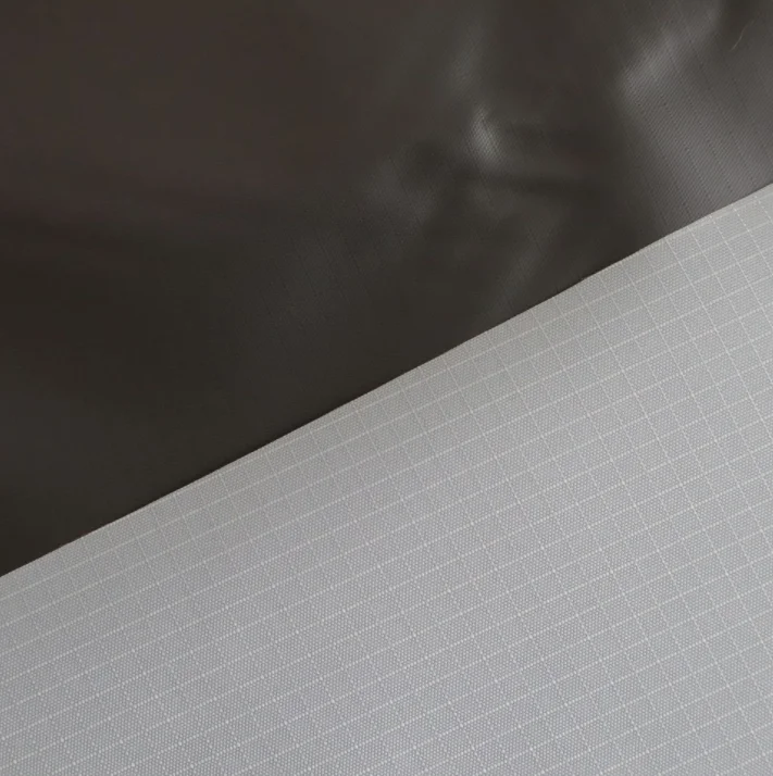 200D 0.4cm ripstop Waterproof FDY ripstop PVC PU black coated 100% polyester oxford blackout fabric for tents awning rain coat