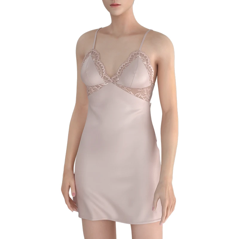 Transparent Lace Comfortable Sleepwear Sexy Night Gown Breathable Sleeping Night dress for Women