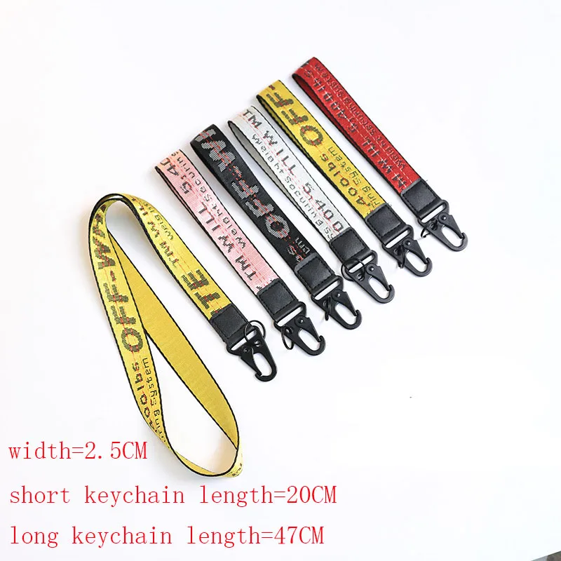 Off Canvas Keychain Wristlet Embroidered Logo Lanyard Accessories Keyring Design Unisex Keychains Lanyards With Wristlet Strap