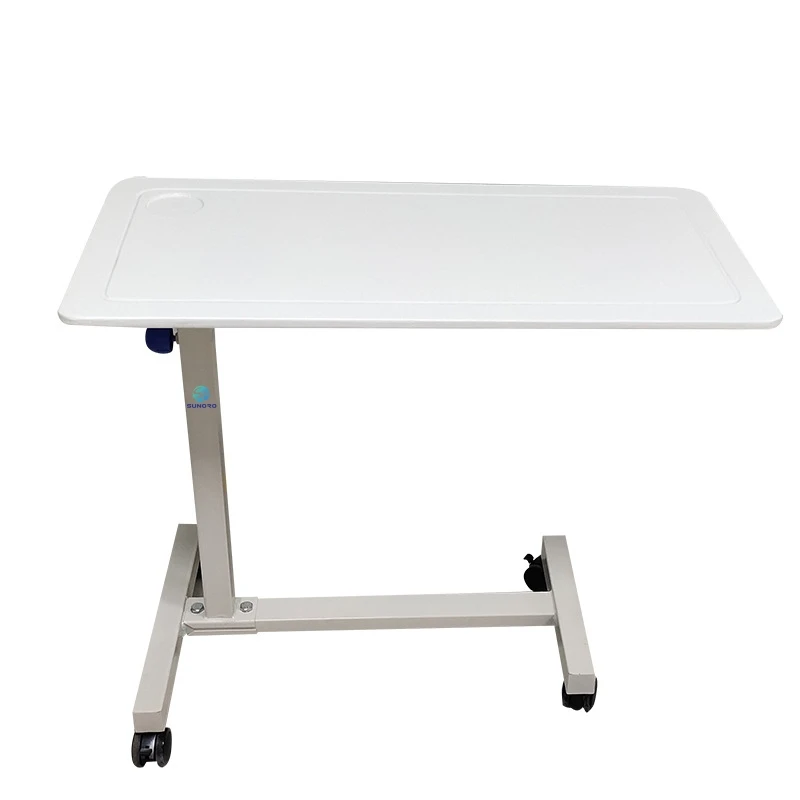 MT05 Medical Hospital Furniture Movable Mobile Table Height Adjustable Table Hospital Bed Dinner Table with Wheels