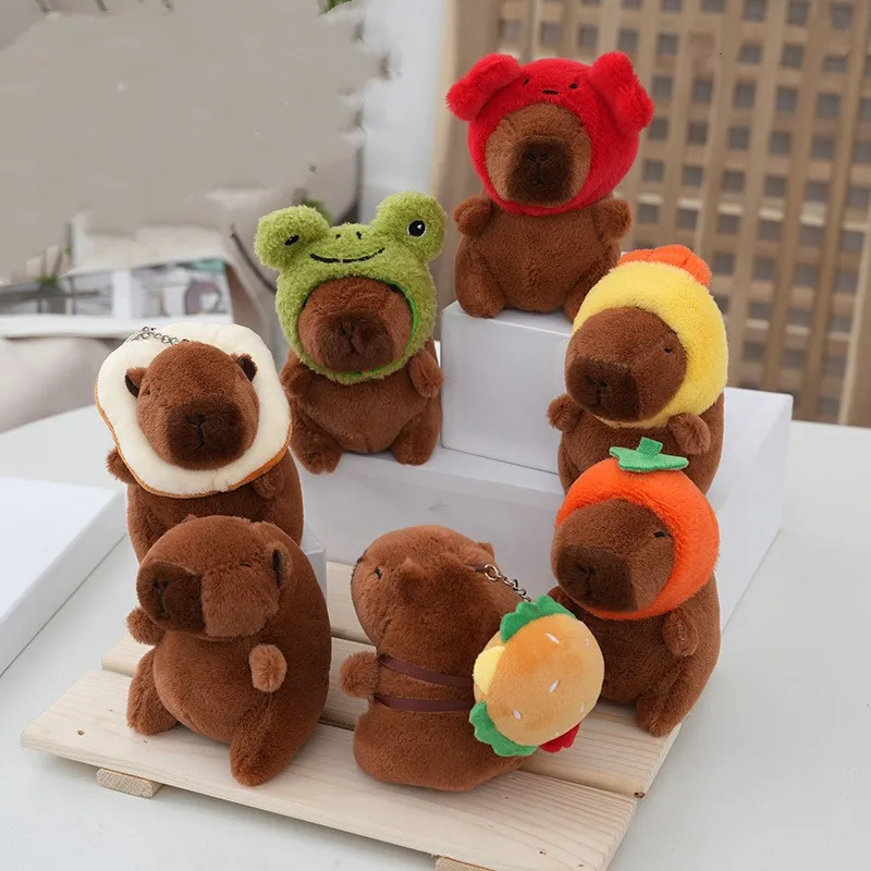 Hot Selling Cartoon Capybara Plush Pendant Toy Cute Furry Guinea Pig Capibara Plush Hanging Keychain
