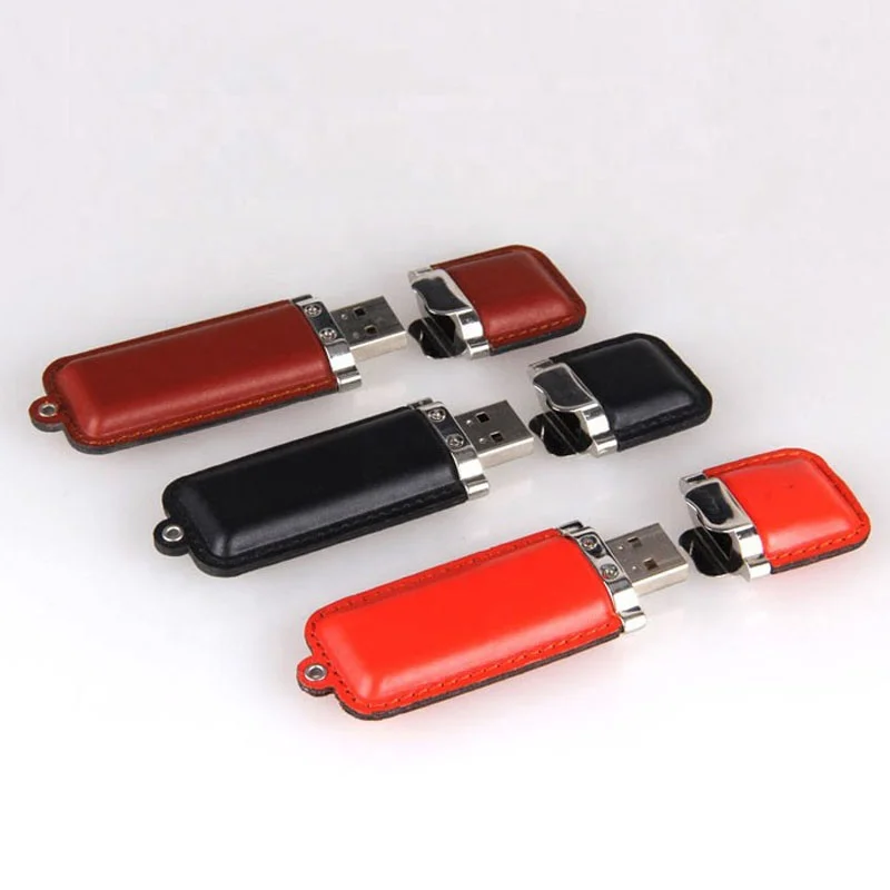 Custom leather usb key with keychain 128GB 256GB 512GB 1TB 2TB Usb Stick Swivel usb flash drive With Custom Logo