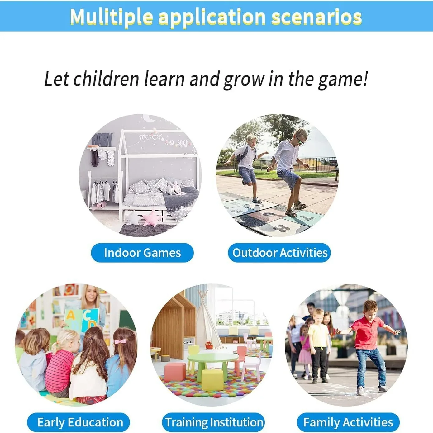 Funny Number Hopscotch Game Floor Stickers Creative Self Adhesive PVC Floor Decals for Kids DIY Game Wall Decal for Bedroom