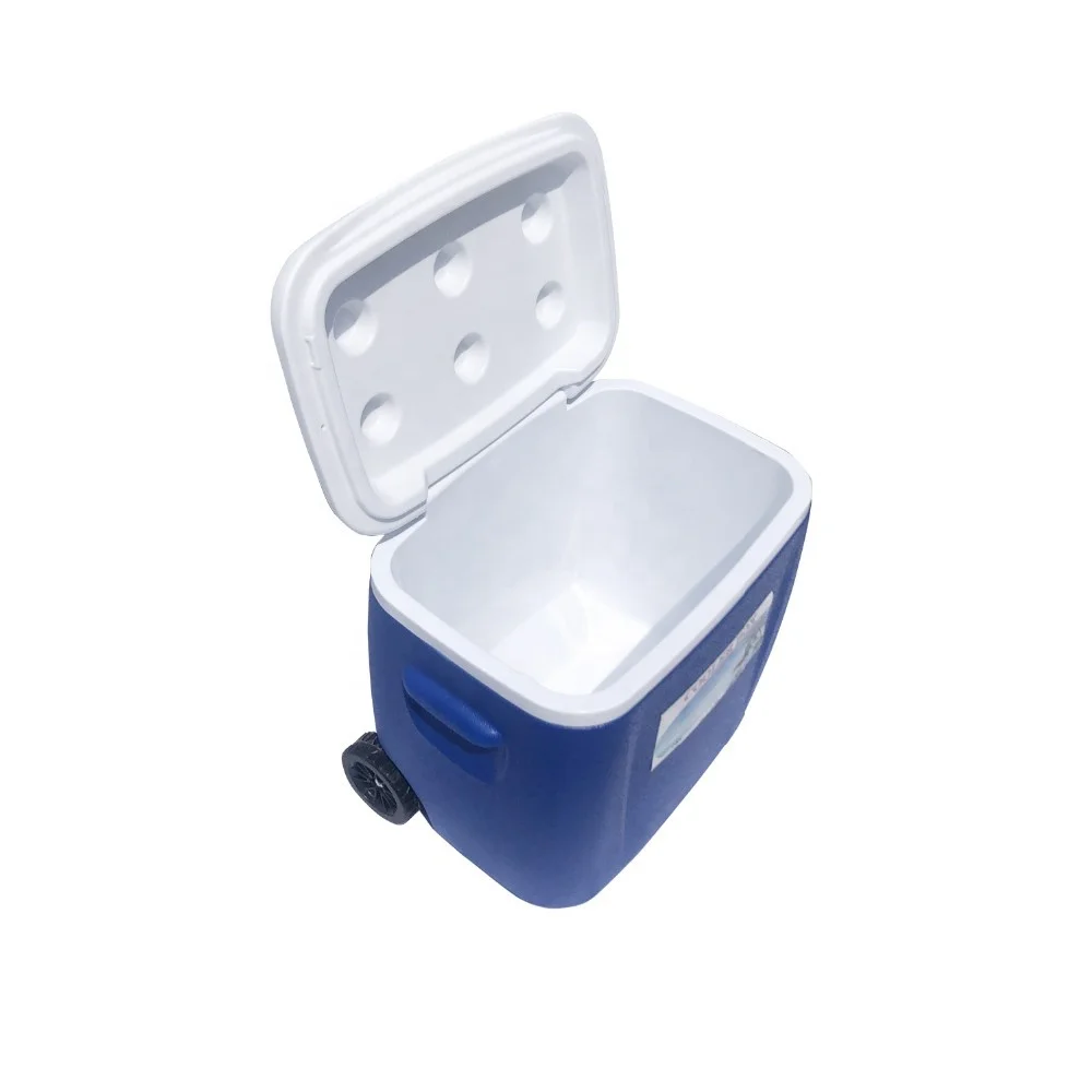 Insulatd lind push button locking telescopic handle durable wheels portable camping 28L eco cooler