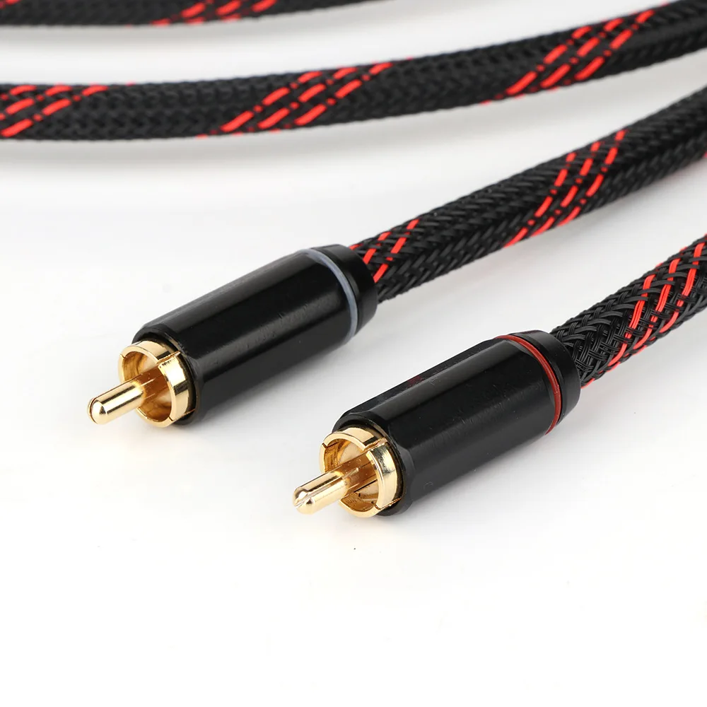 2 RCA Male to 2 RCA Male Stereo Audio Cable 4core oxygen-free copper double lotus RCA audio signal cable speaker cable