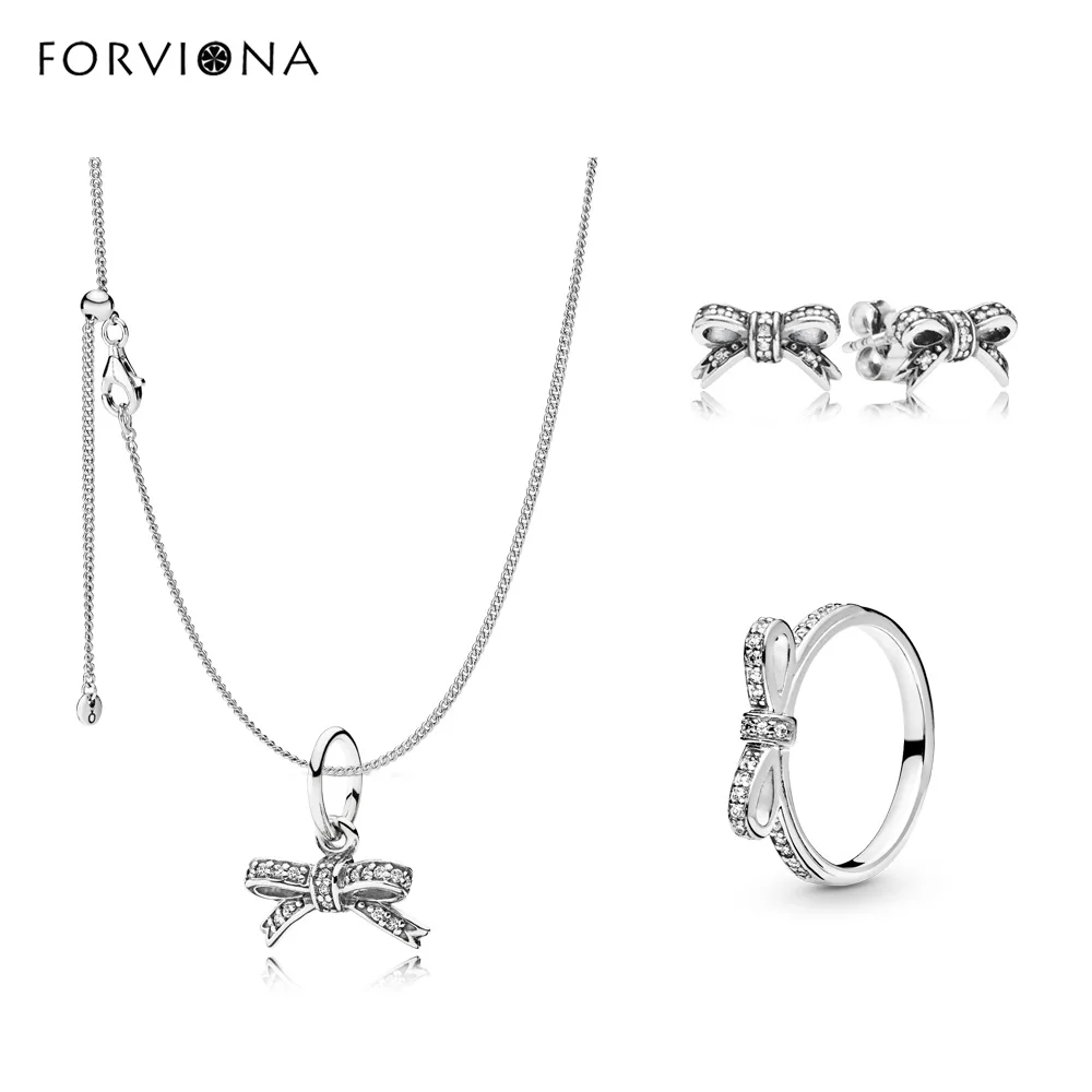 Factory direct sales of high quality lovely bow jewelry set